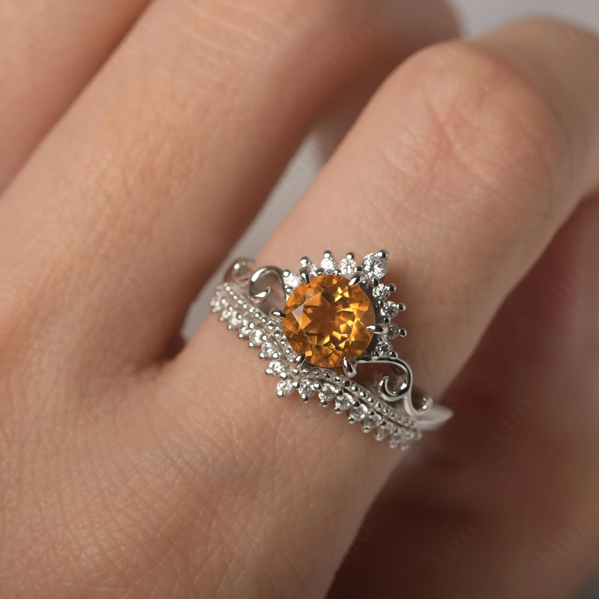 Vintage Citrine Cocktail Ring - Image 14
