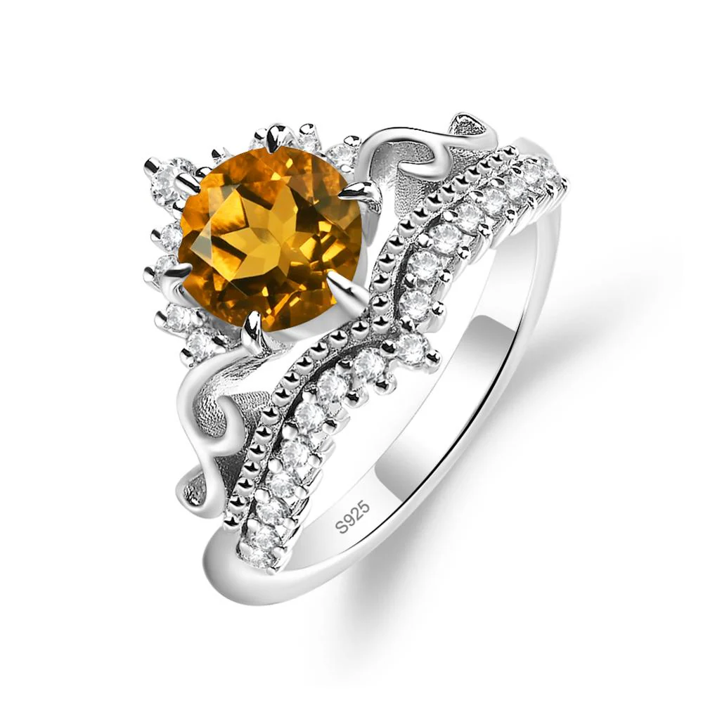Vintage Citrine Cocktail Ring - Image 2