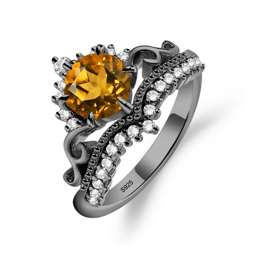 Vintage Citrine Cocktail Ring - Image 3
