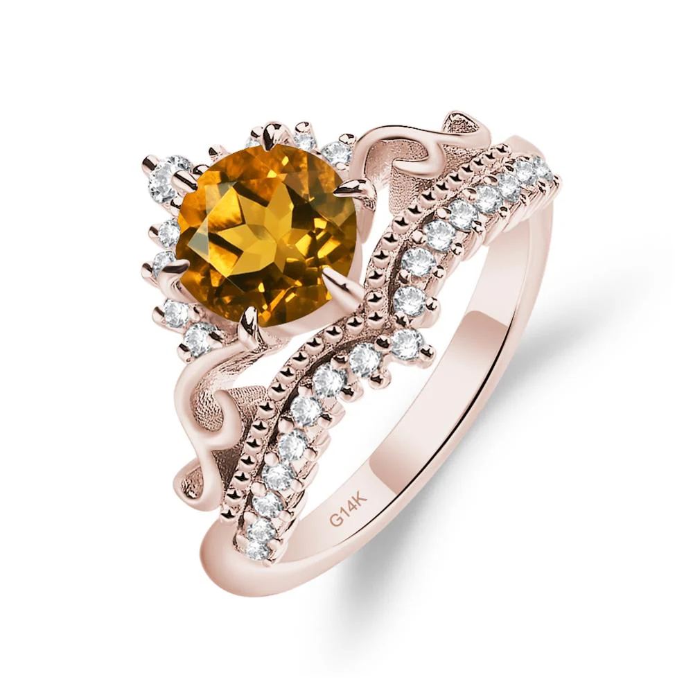 Vintage Citrine Cocktail Ring - Image 5