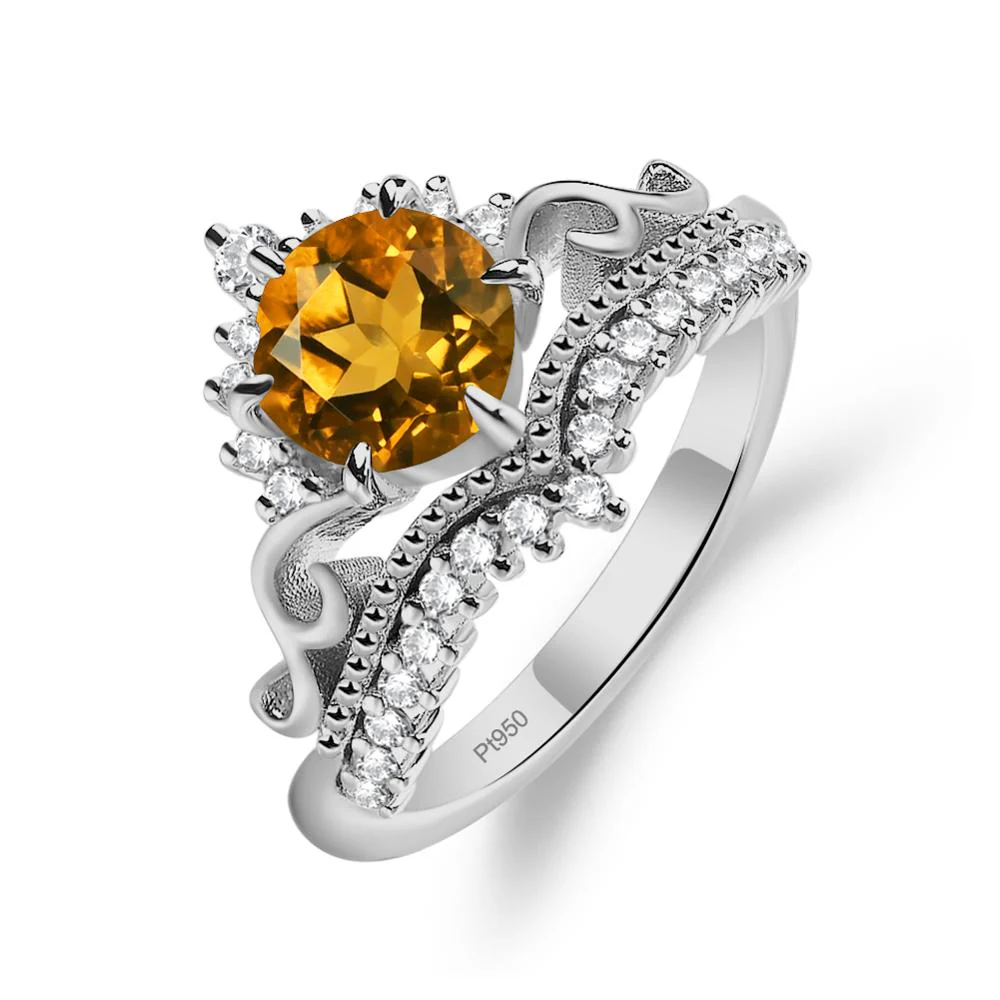 Vintage Citrine Cocktail Ring - Image 6