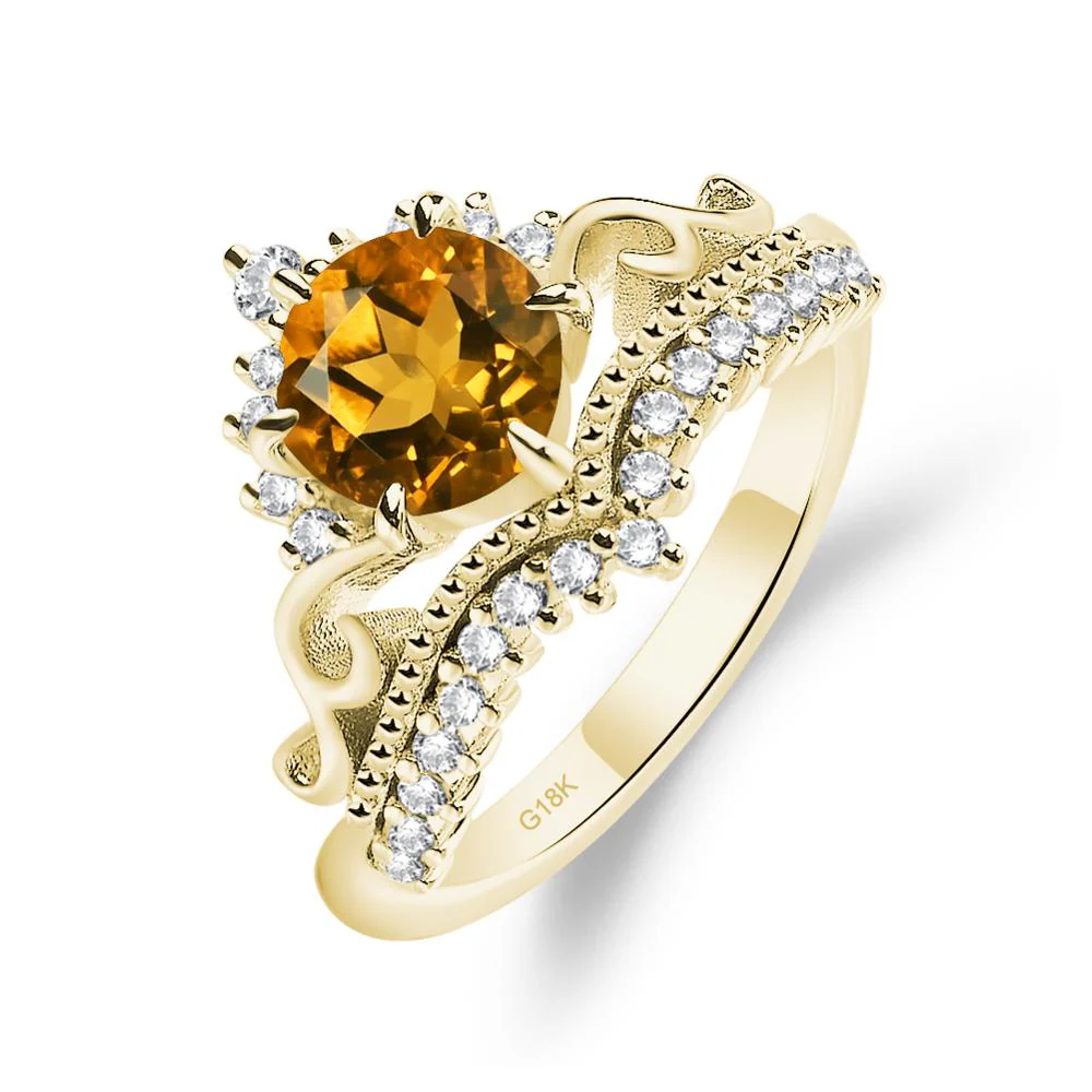 Vintage Citrine Cocktail Ring - Image 8