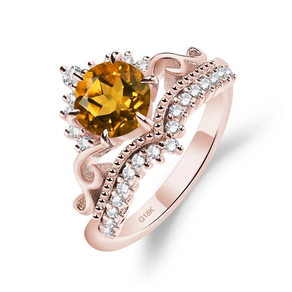 Vintage Citrine Cocktail Ring - Image 9