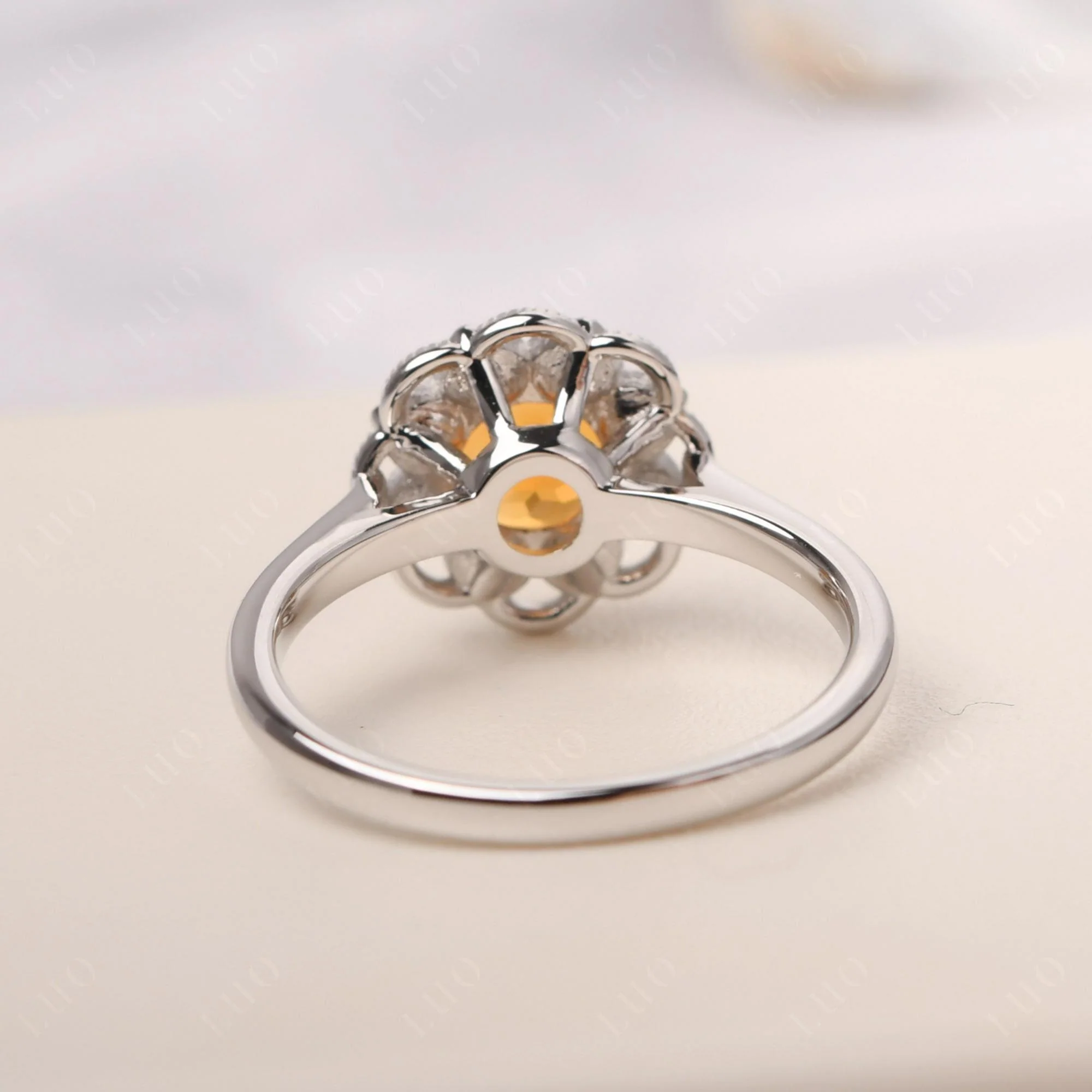 Round Cut Citrine Filigree Ring - Image 12