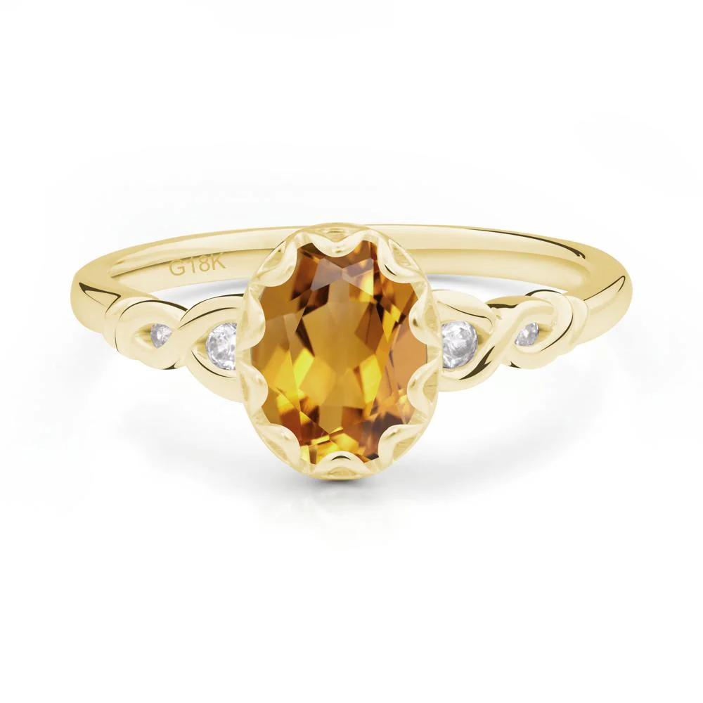 Vintage Citrine Oval Cut Engagement Ring - Image 7