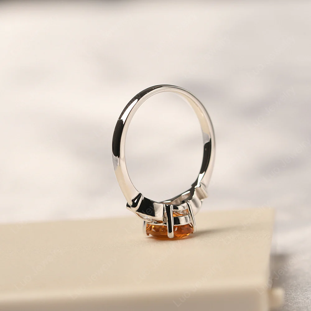Citrine Ring with Pear Side Stones - Image 4