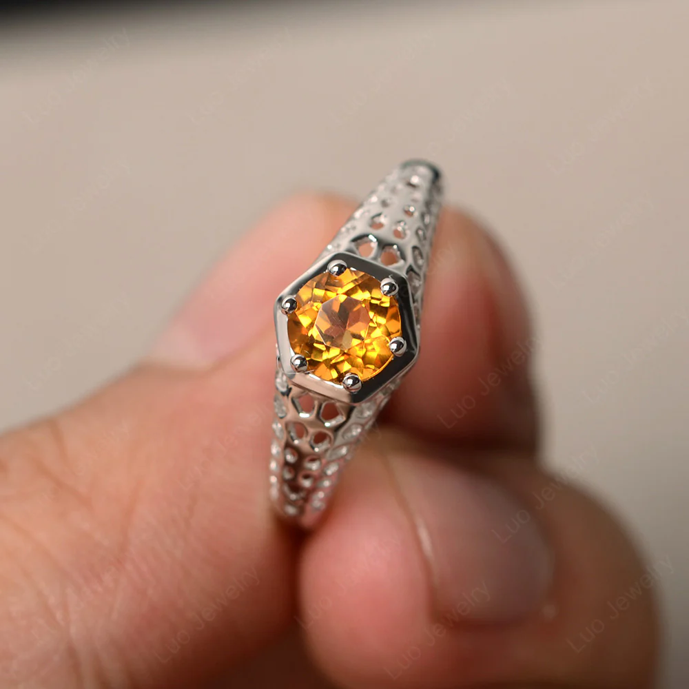 Citrine Openwork Ring