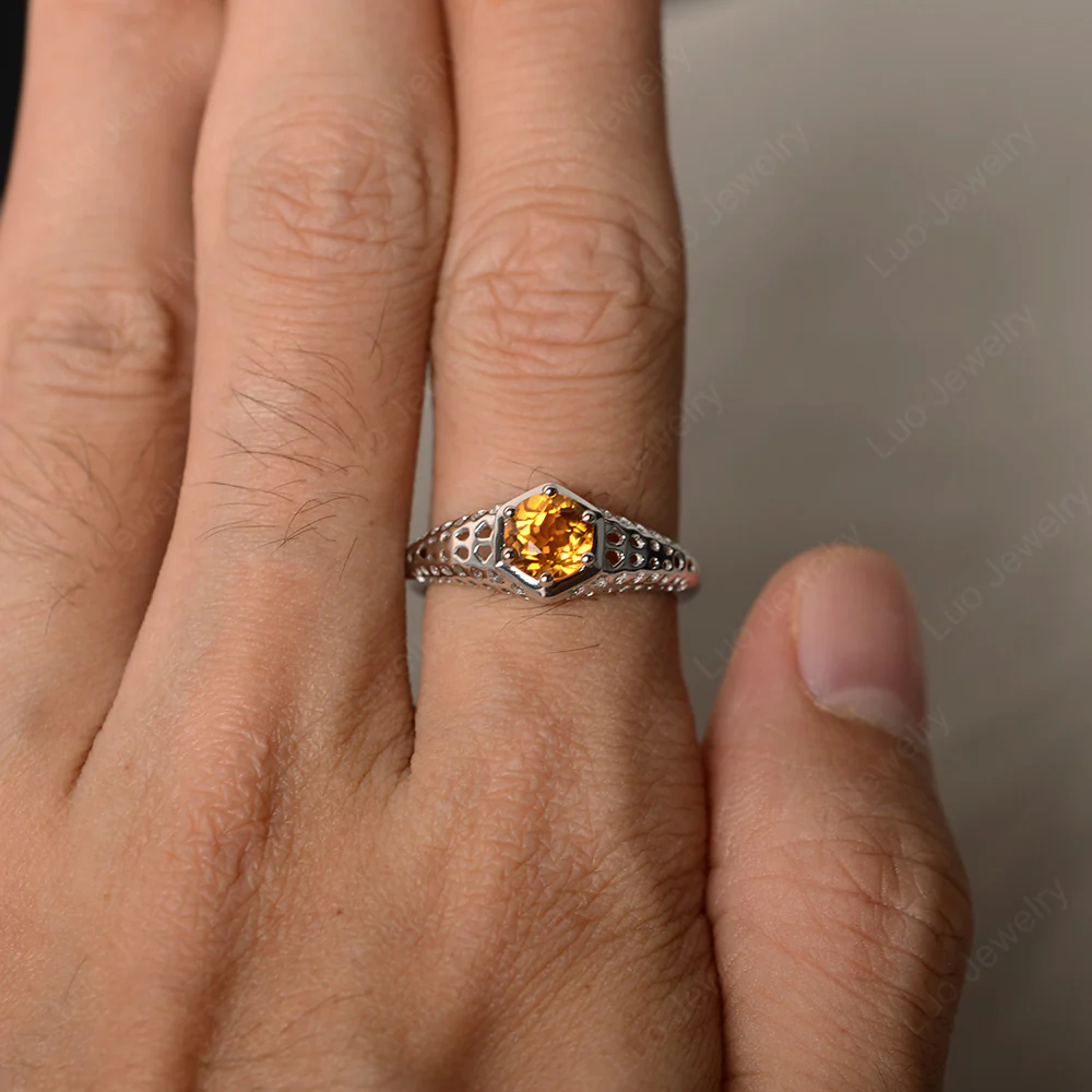 Citrine Openwork Ring - Image 3