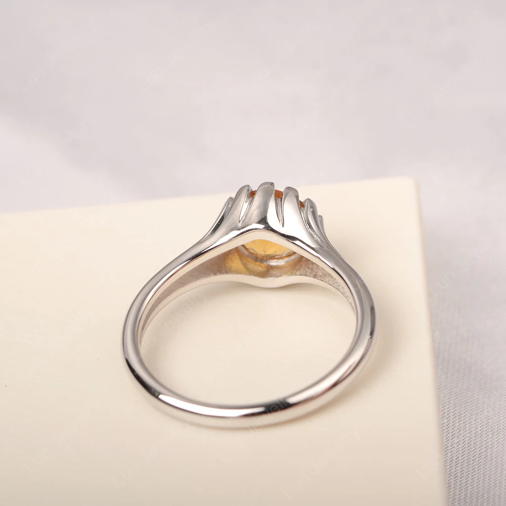 Flame Inspired Citrine Solitaire Ring - Image 3