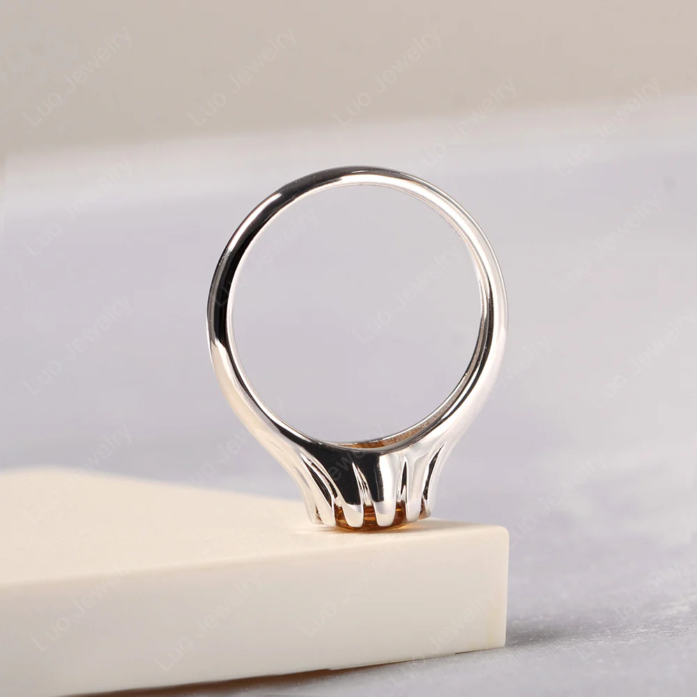 Flame Inspired Citrine Solitaire Ring - Image 4