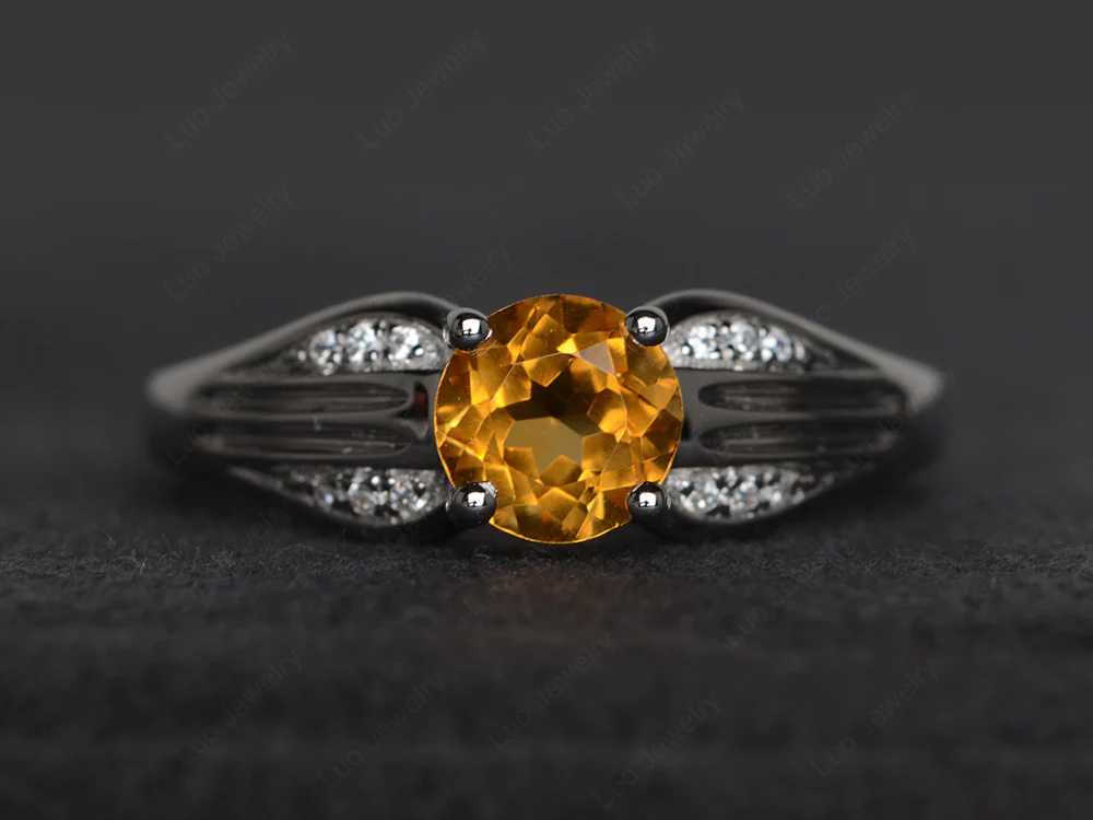 Citrine Antique Engagement Ring