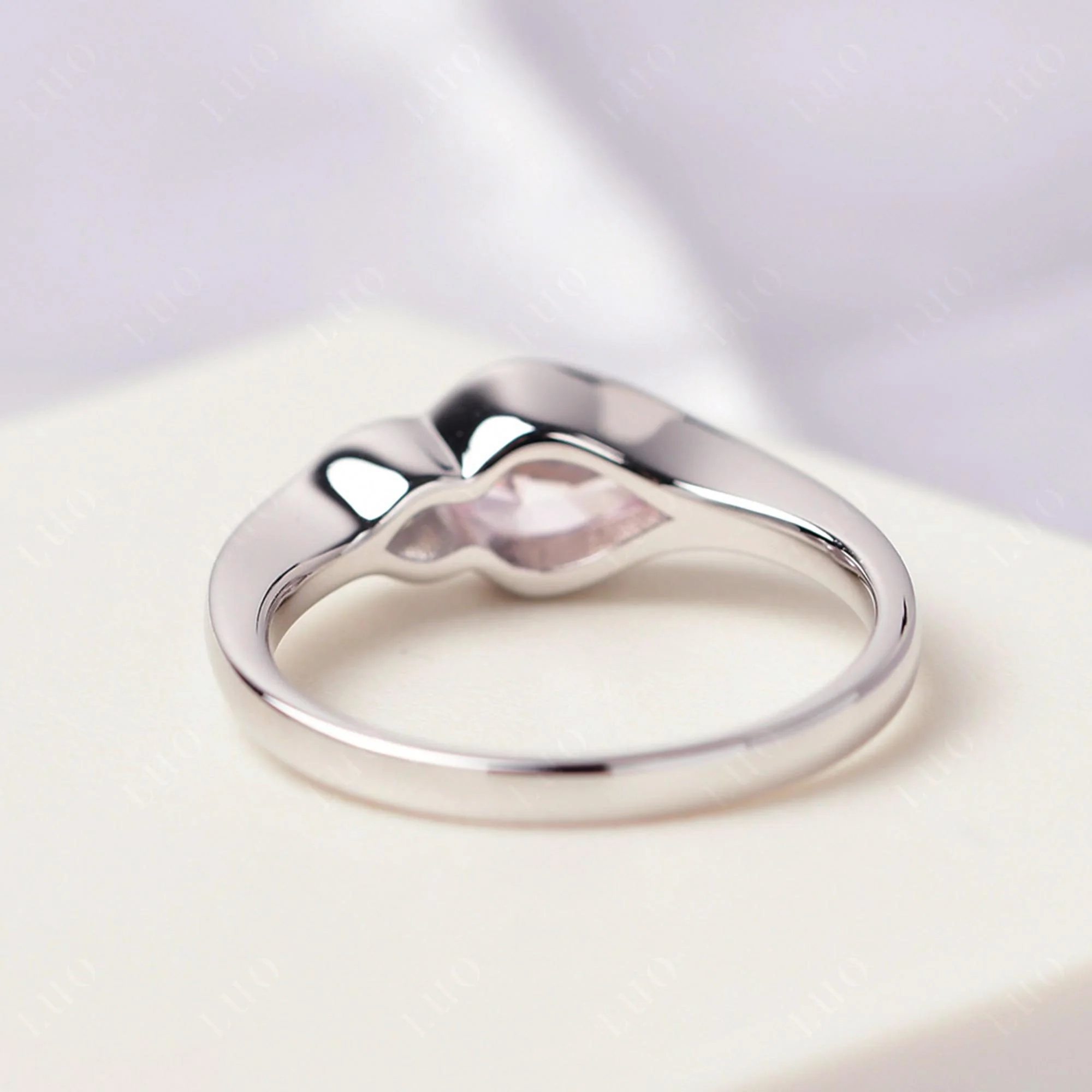 Pink Cubic Zirconia Two Stone Wedding Ring - Image 13