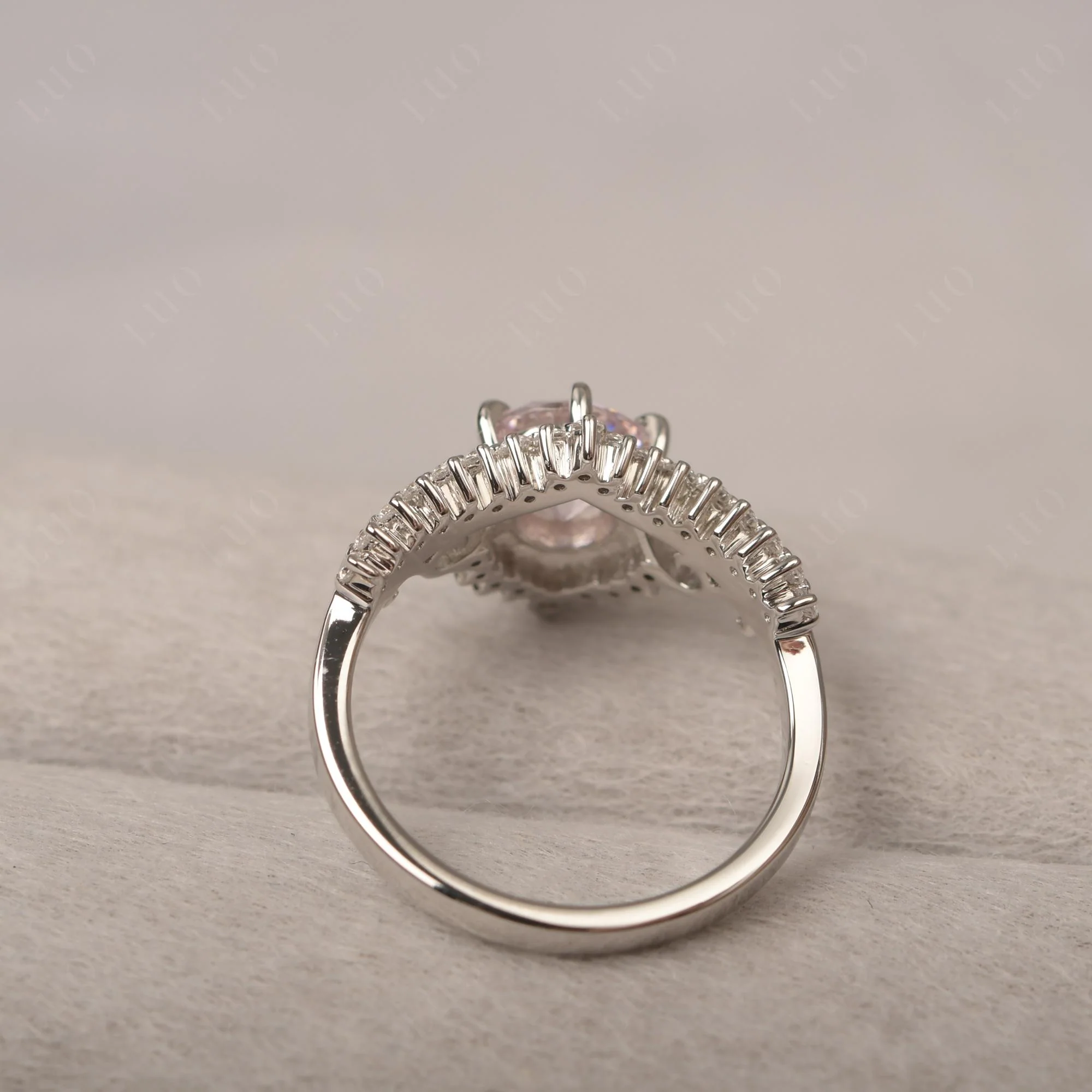 Pink Cubic Zirconia Tiara Promise Ring - Image 13