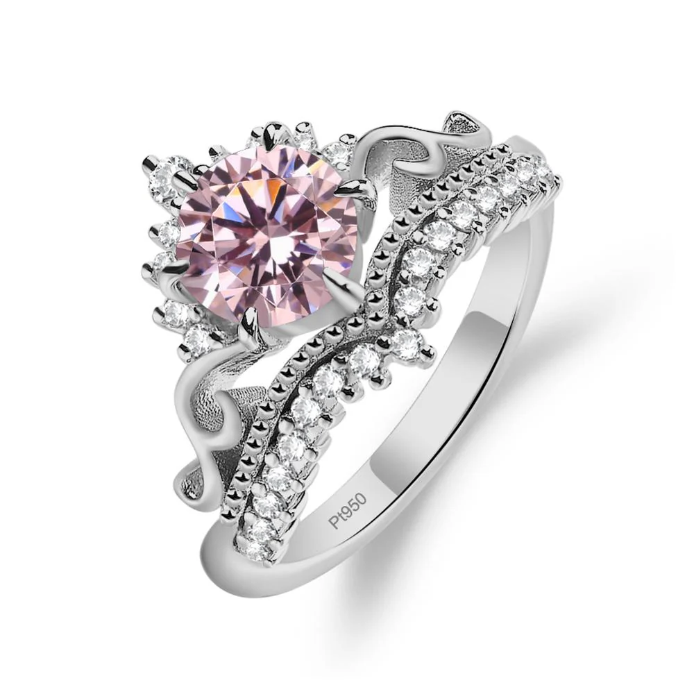 Pink Cubic Zirconia Tiara Promise Ring - Image 6