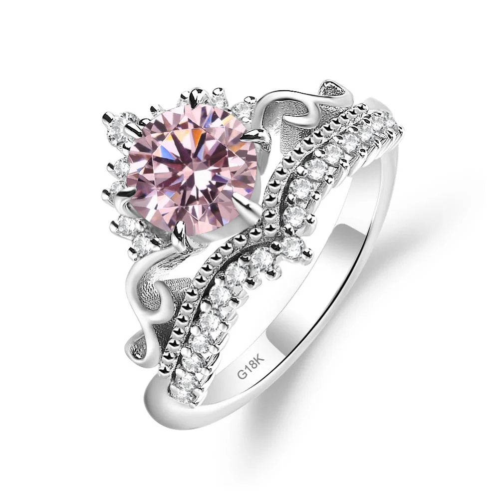 Pink Cubic Zirconia Tiara Promise Ring - Image 7
