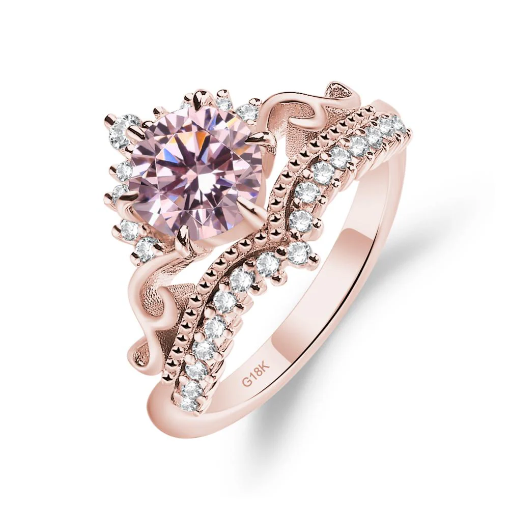 Pink Cubic Zirconia Tiara Promise Ring - Image 9