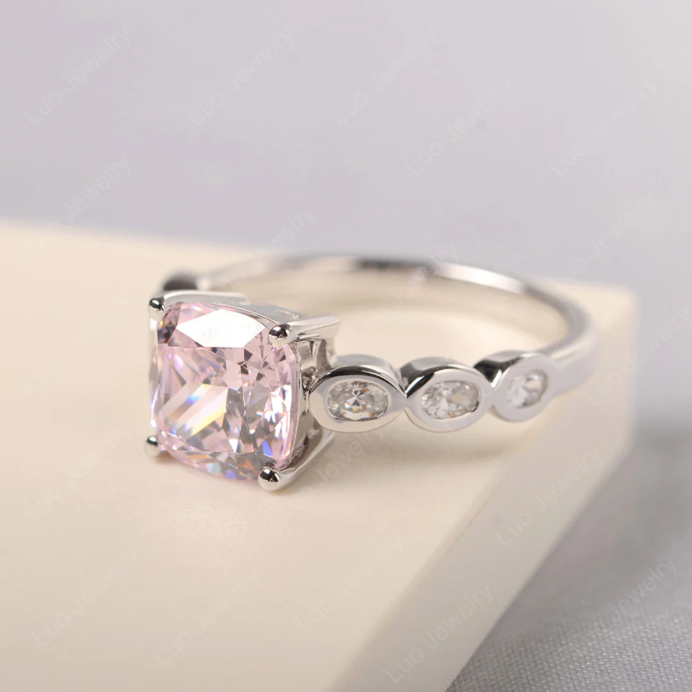 Pink Cubic Zirconia Timeless Engagement Ring - Image 2