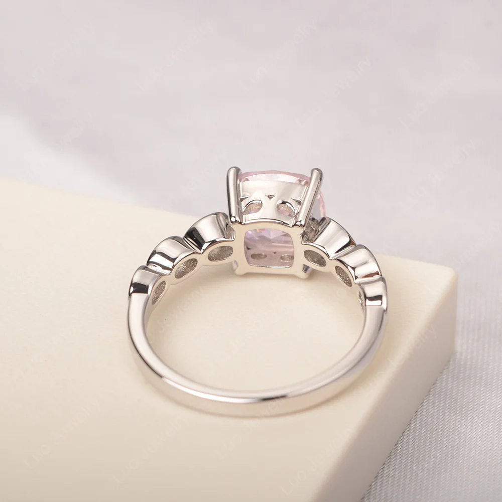 Pink Cubic Zirconia Timeless Engagement Ring - Image 3