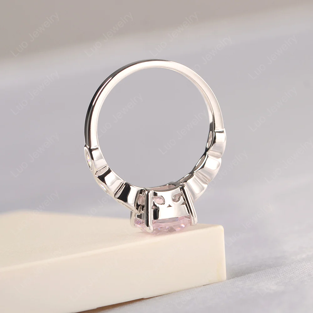 Pink Cubic Zirconia Timeless Engagement Ring - Image 4