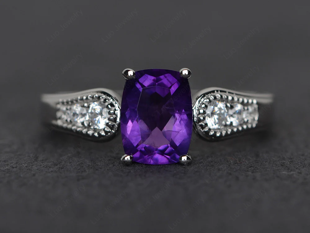 Vintage Amethyst Engagement Ring