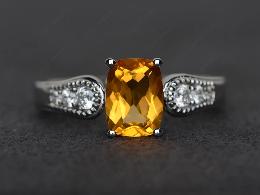 Vintage Citrine Engagement Ring
