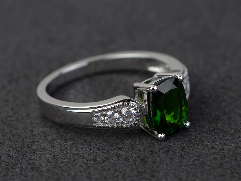 Vintage Style Diopside Milgrain Ring - Image 2