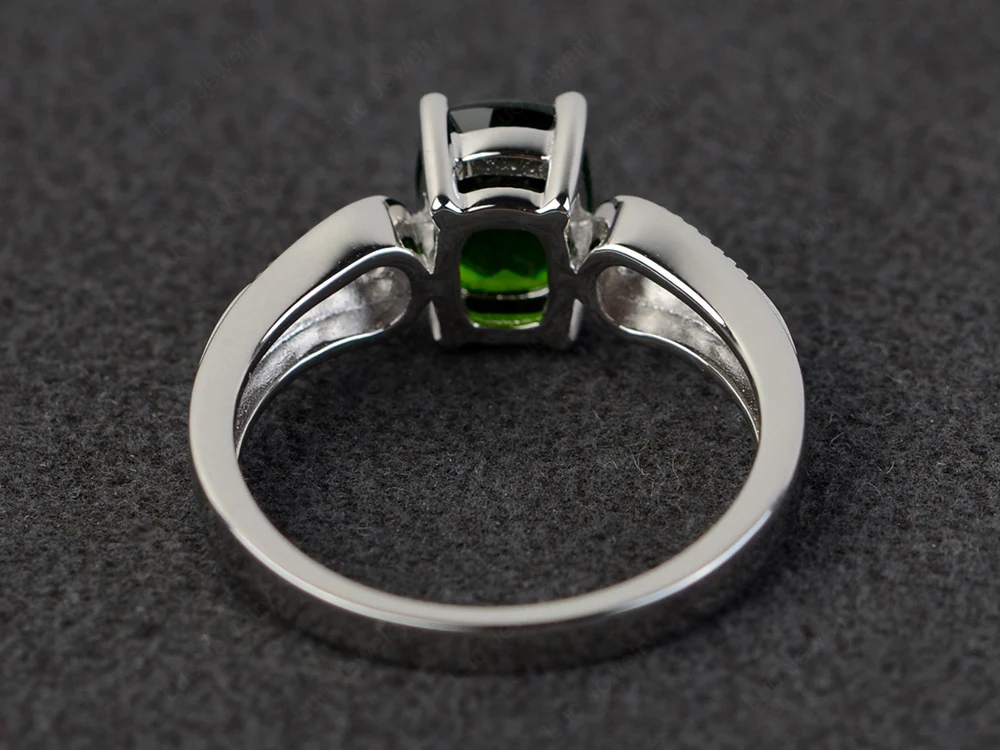 Vintage Style Diopside Milgrain Ring - Image 3