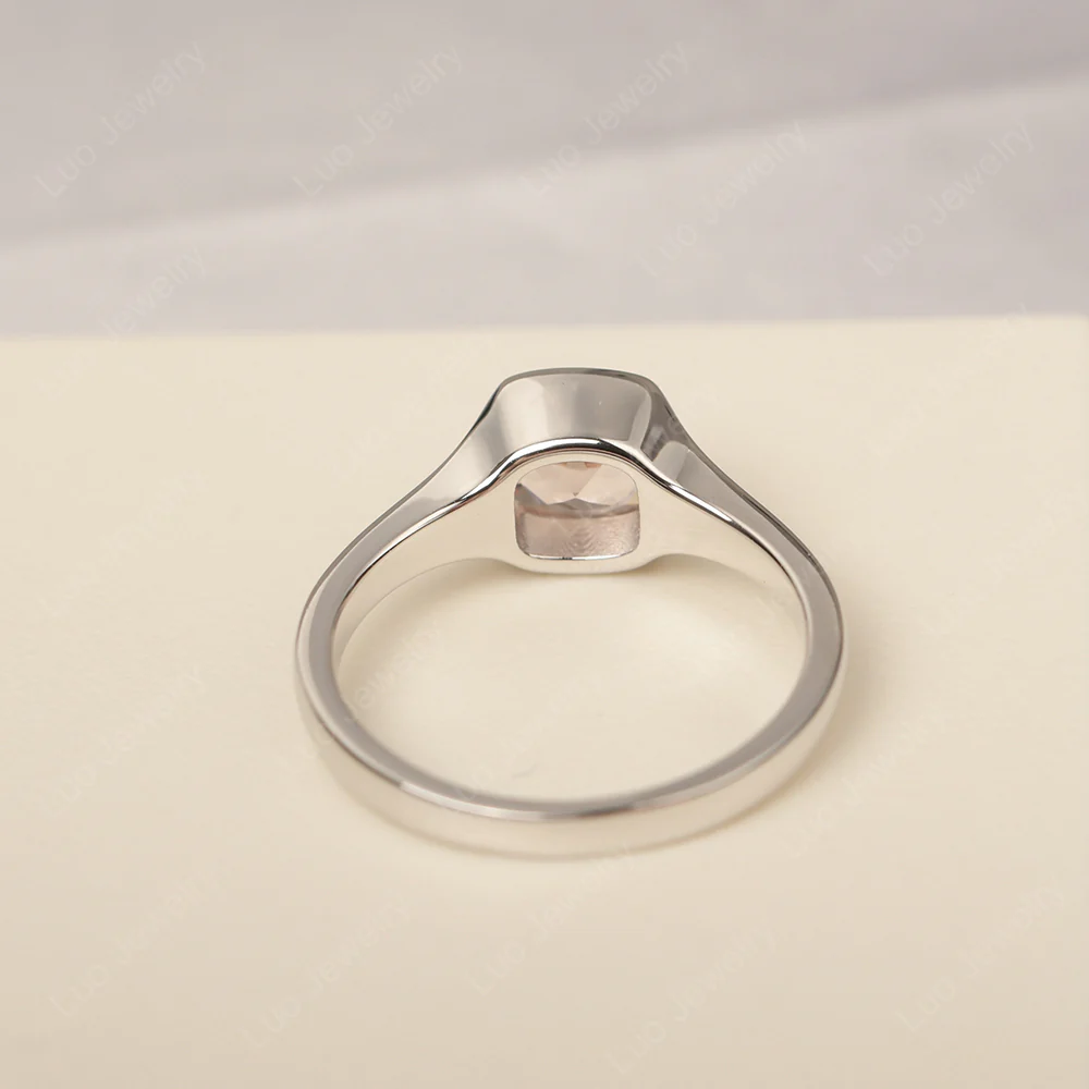 Morganite Cushion Cut Promise Ring - Image 3