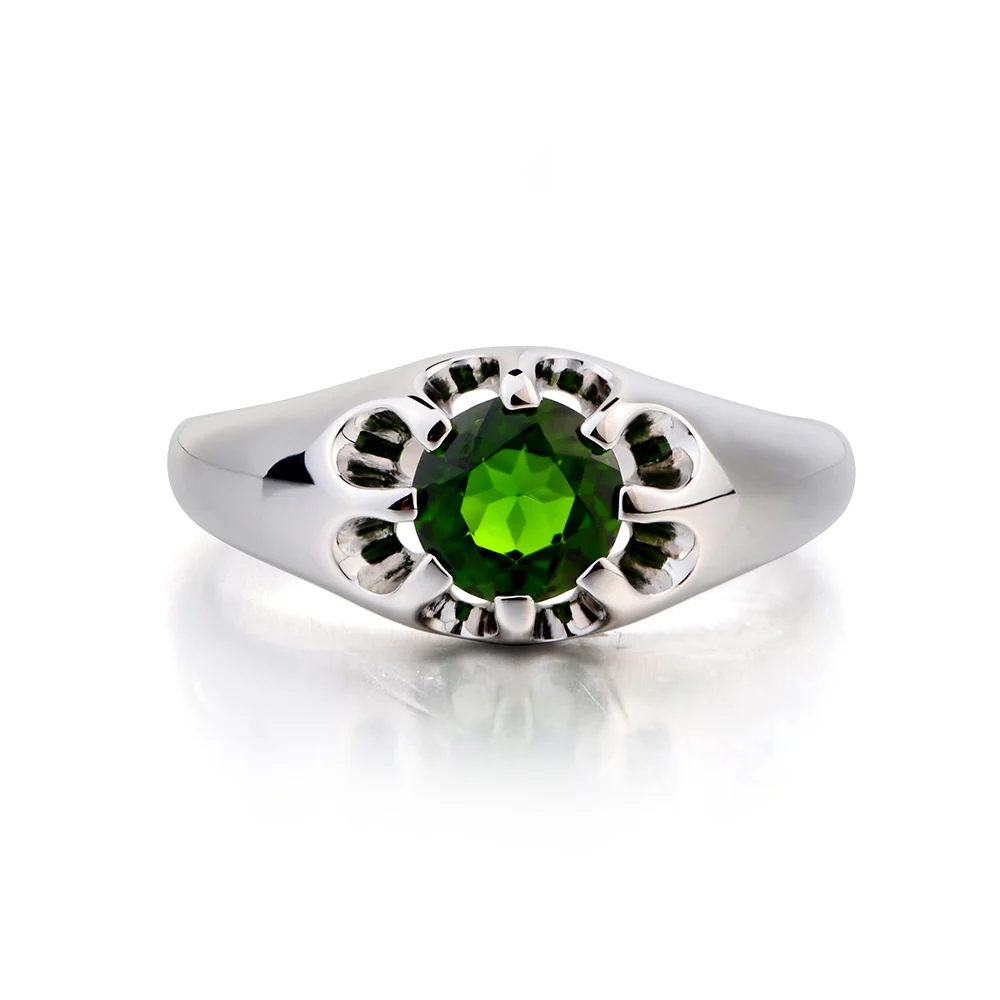 Bold Diopside Solitaire Nontraditional Ring