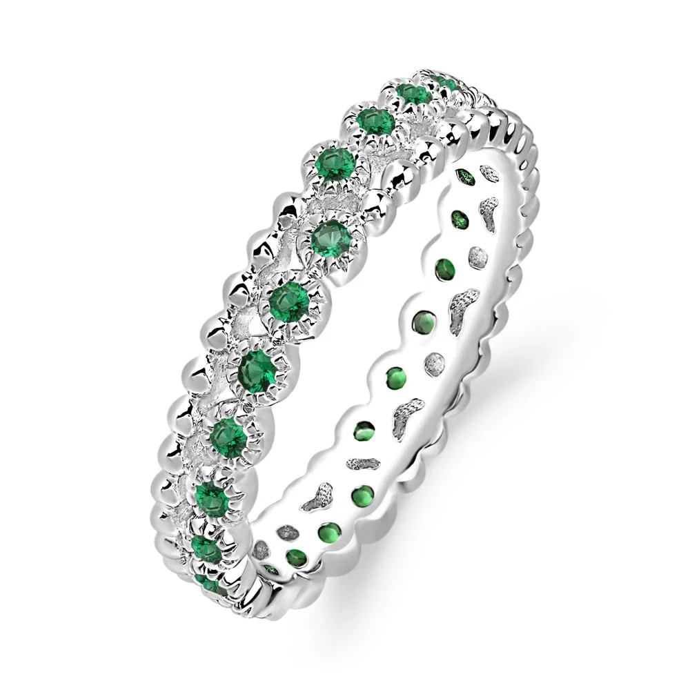 Vintage Emerald Wedding Band - Image 7