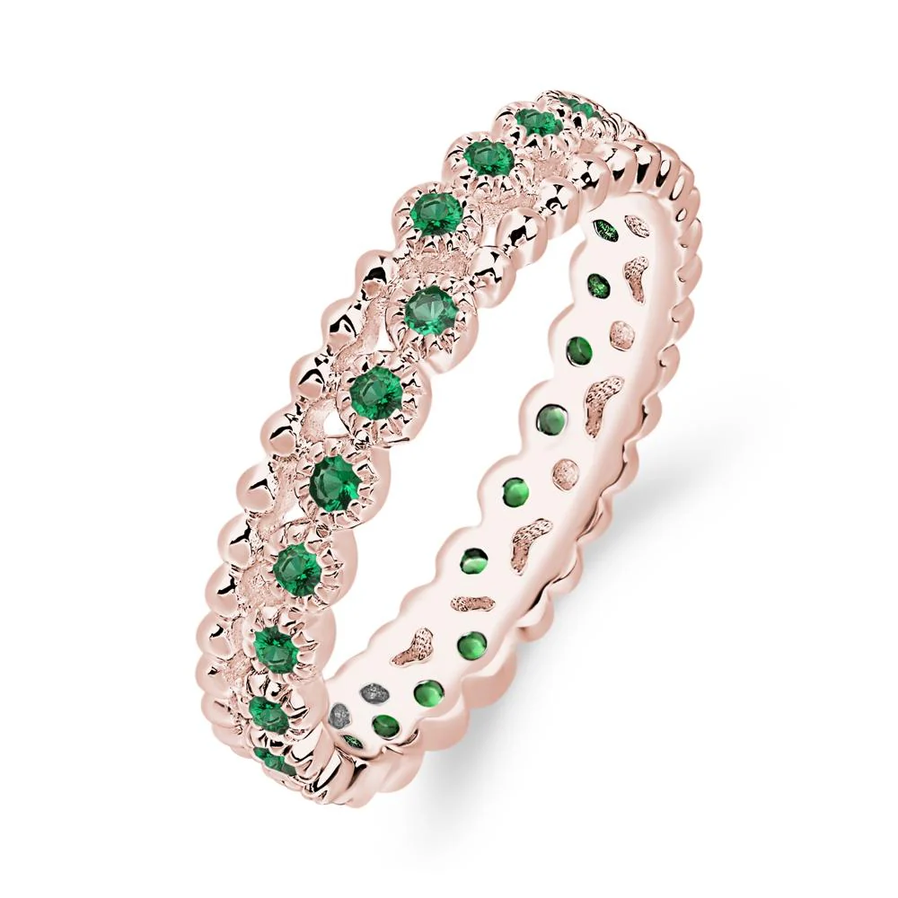 Vintage Emerald Wedding Band - Image 9