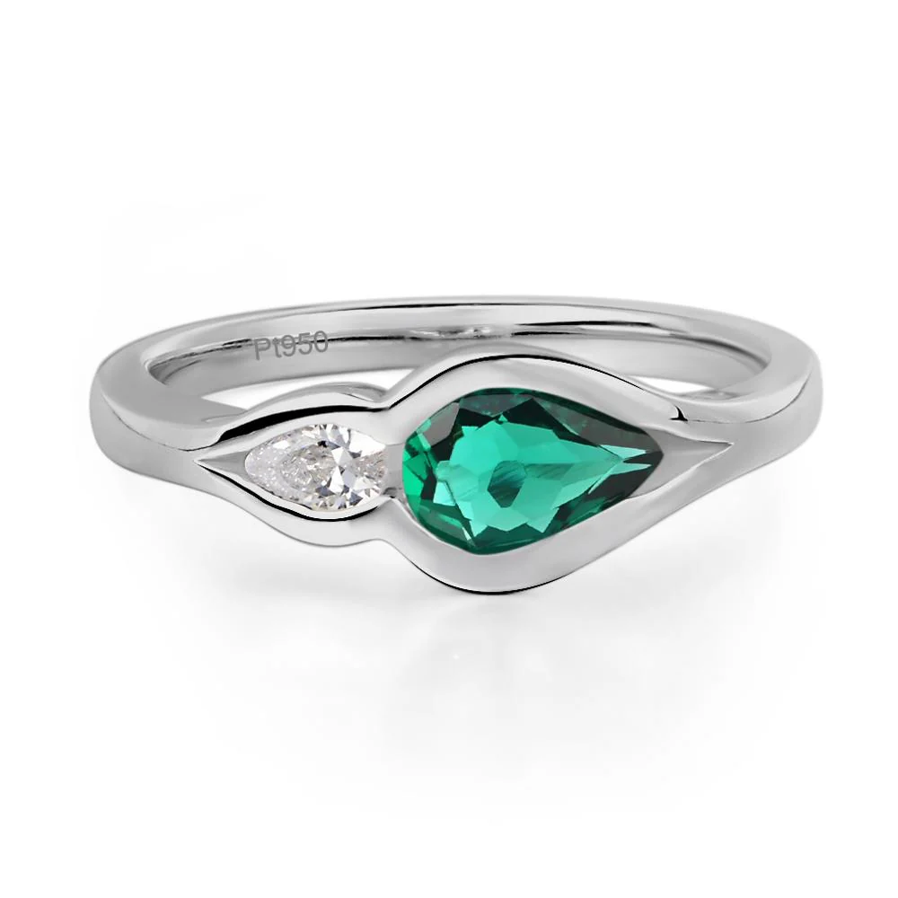 Emerald Two Stone Wedding Ring - Image 6
