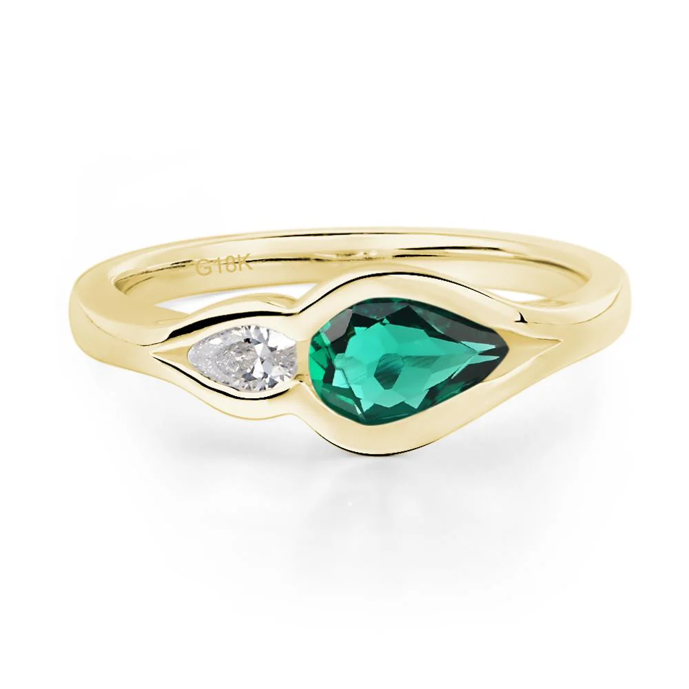 Emerald Two Stone Wedding Ring - Image 8
