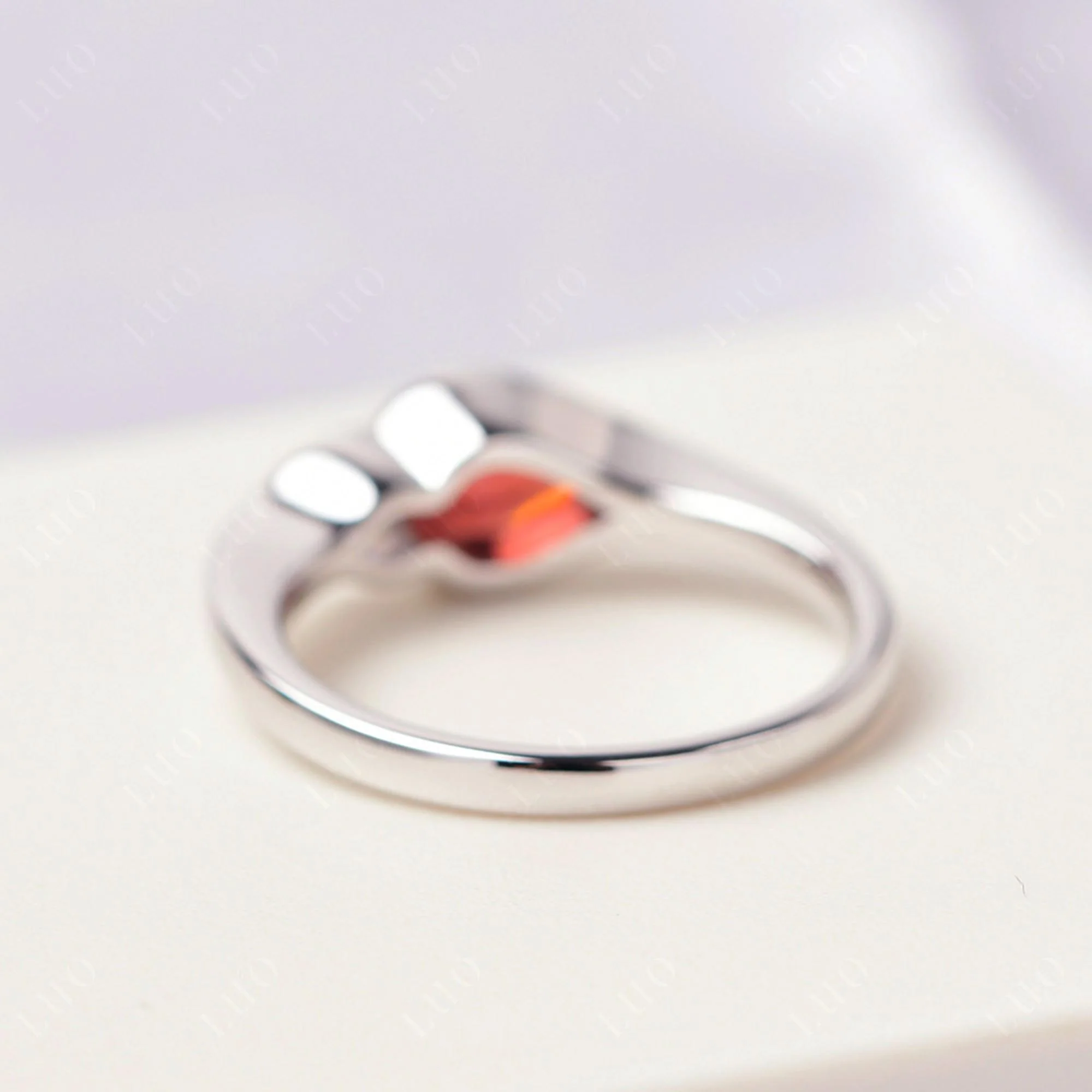 Garnet Two Stone Wedding Ring - Image 13