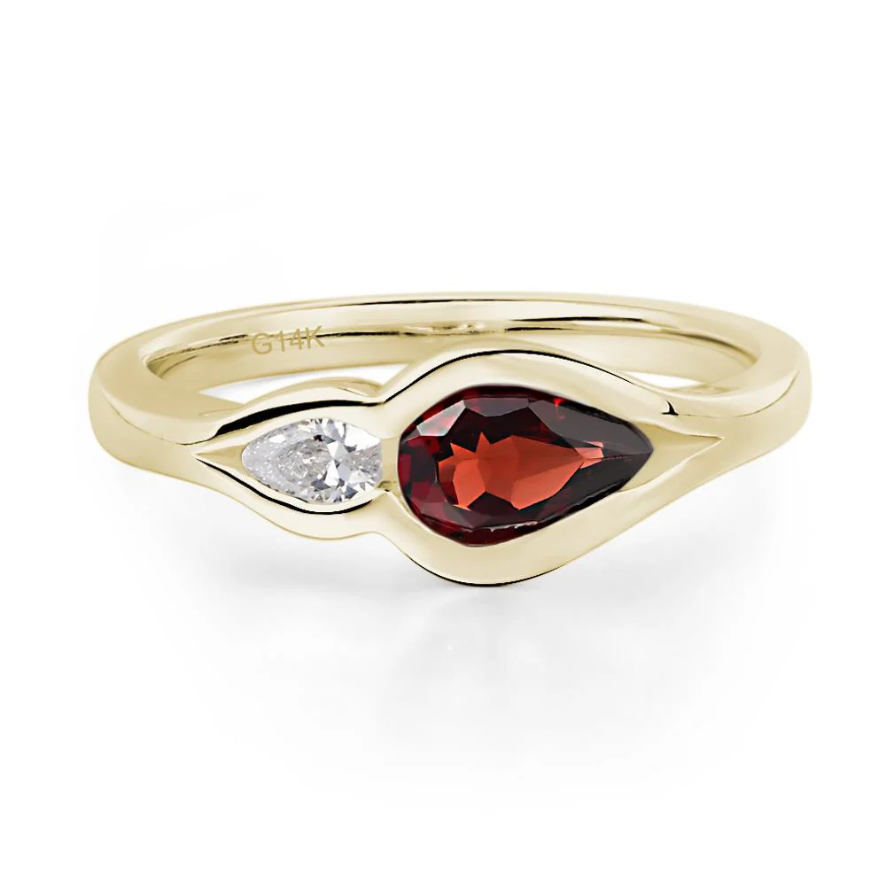 Garnet Two Stone Wedding Ring - Image 4