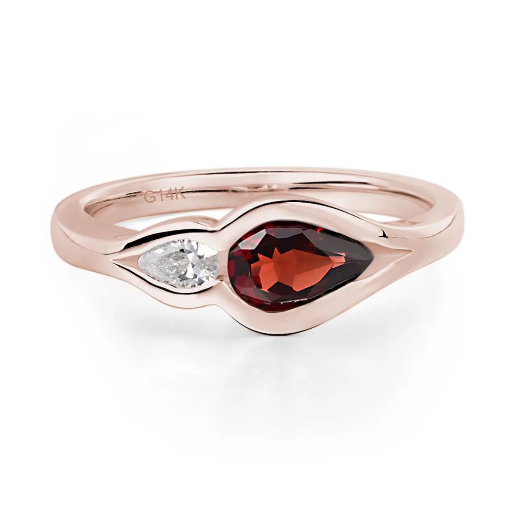 Garnet Two Stone Wedding Ring - Image 5