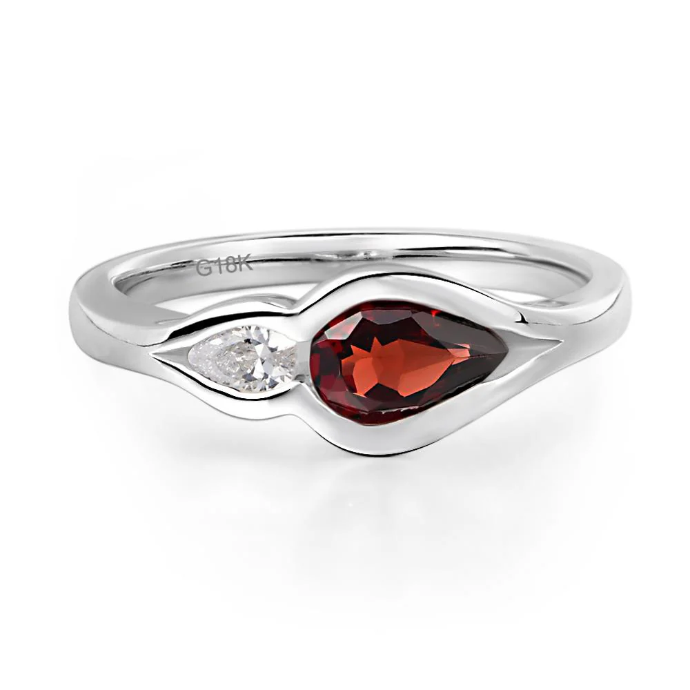 Garnet Two Stone Wedding Ring - Image 7