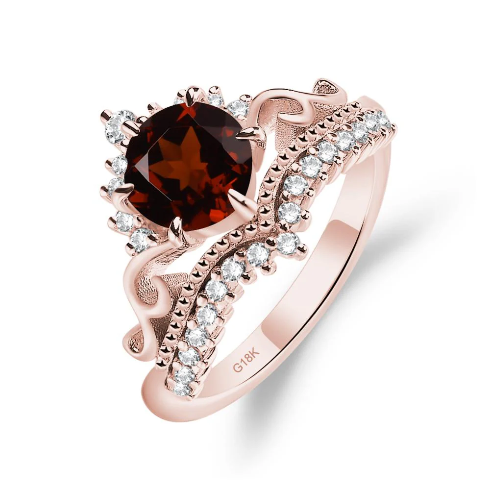 Vintage Garnet Cocktail Ring - Image 9