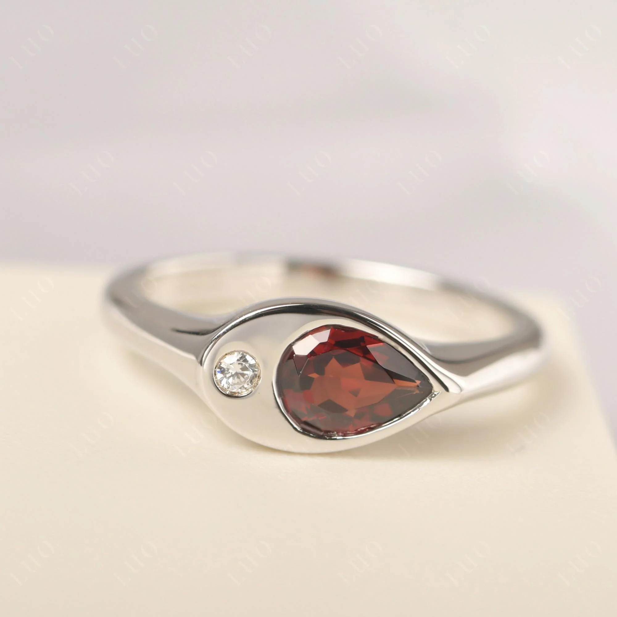 Garnet Unique Engagement Ring - Image 10