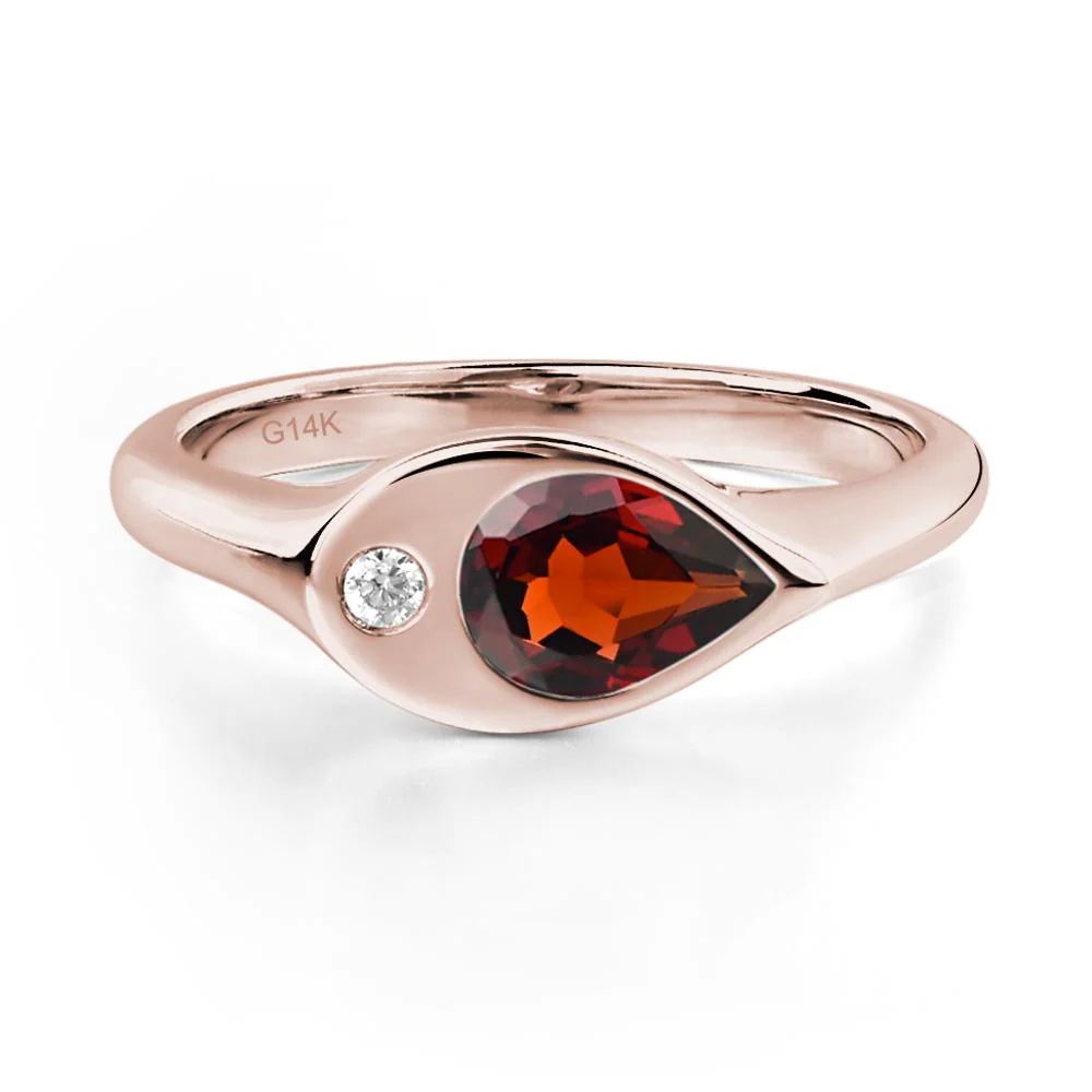 Garnet Unique Engagement Ring - Image 5