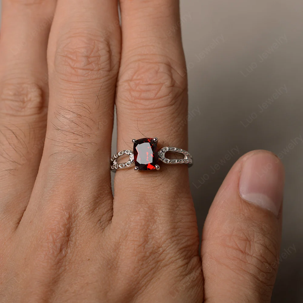 Garnet Unconventional Engagement Ring - Image 3