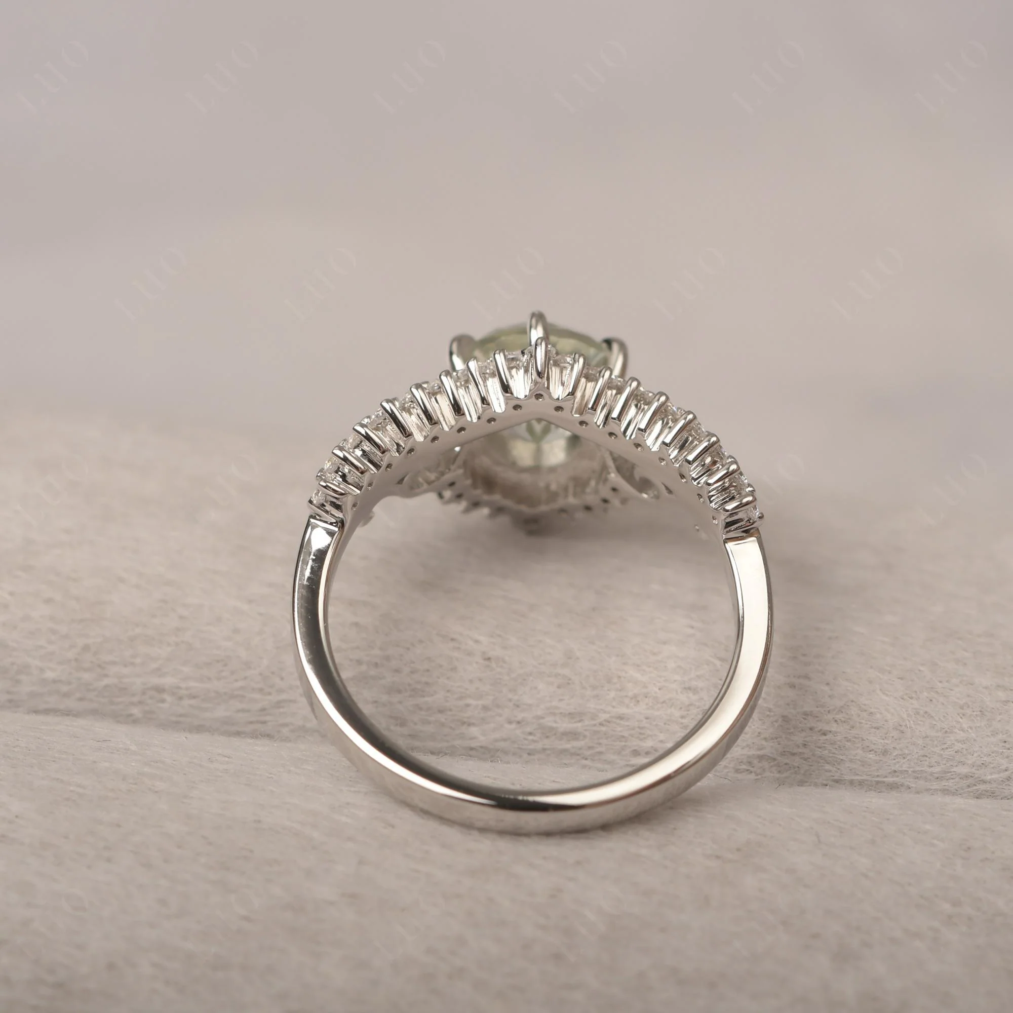 Green Amethyst Tiara Promise Ring - Image 12