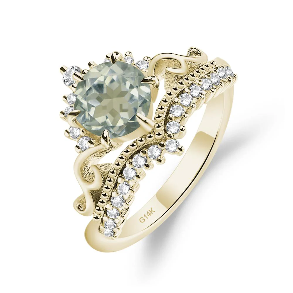 Green Amethyst Tiara Promise Ring - Image 4