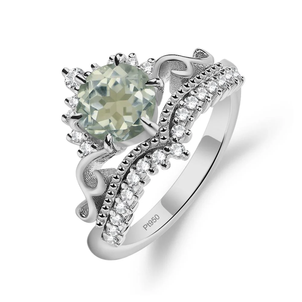 Green Amethyst Tiara Promise Ring - Image 6