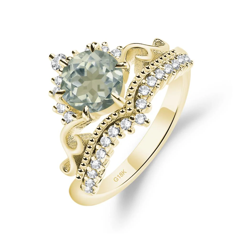 Green Amethyst Tiara Promise Ring - Image 8