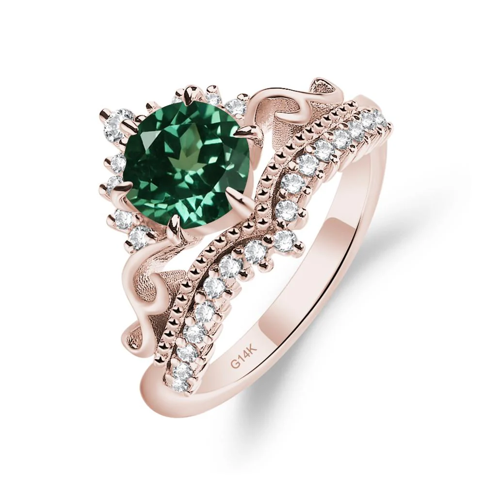 Vintage Green Sapphire Cocktail Ring - Image 5