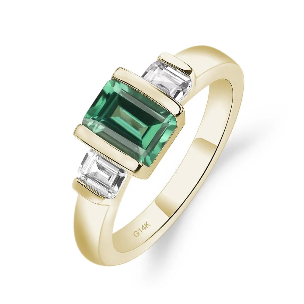 Green Sapphire 3 Stone Ring - Image 4