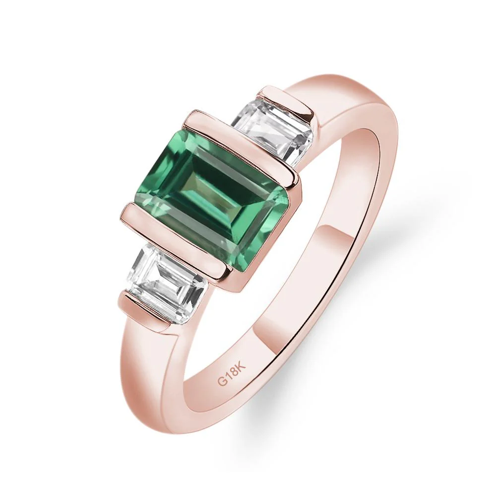 Green Sapphire 3 Stone Ring - Image 9