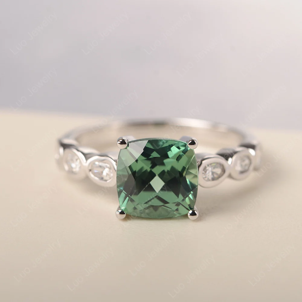 Green Sapphire Timeless Engagement Ring