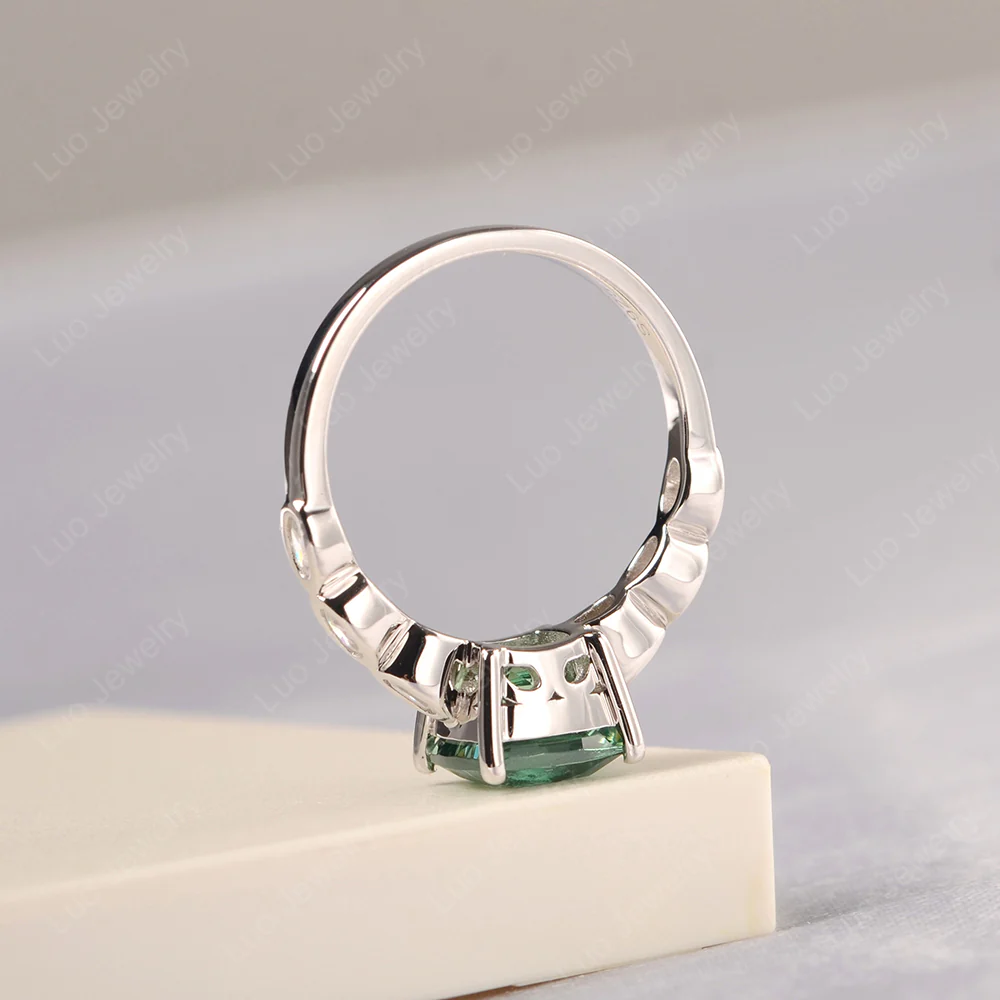 Green Sapphire Timeless Engagement Ring - Image 4
